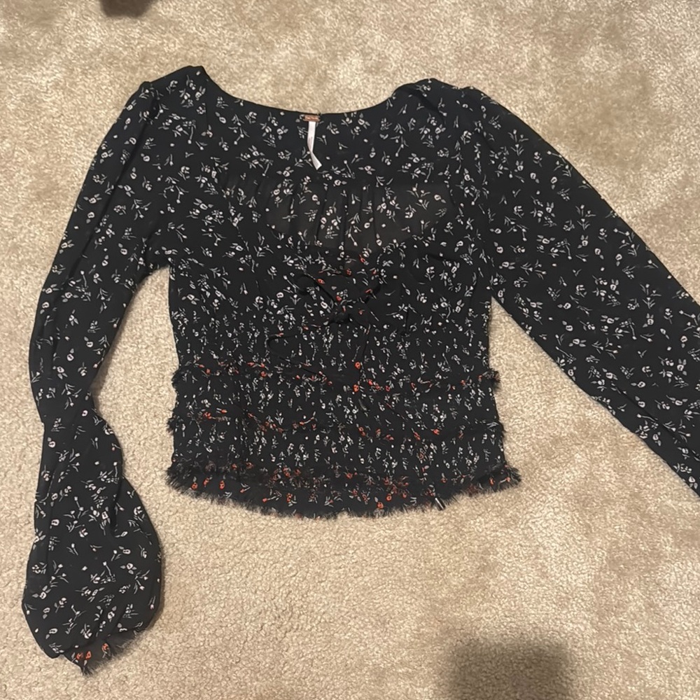 FP Floral Black Women's Top
